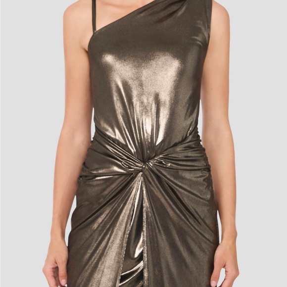 Halogen Gold Asymmetrical Sheath Dress - Picture 3 of 3